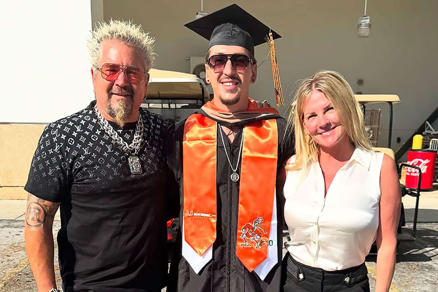 Celebrity chef Guy Fieri was visibly emotional as his son Hunter(00)