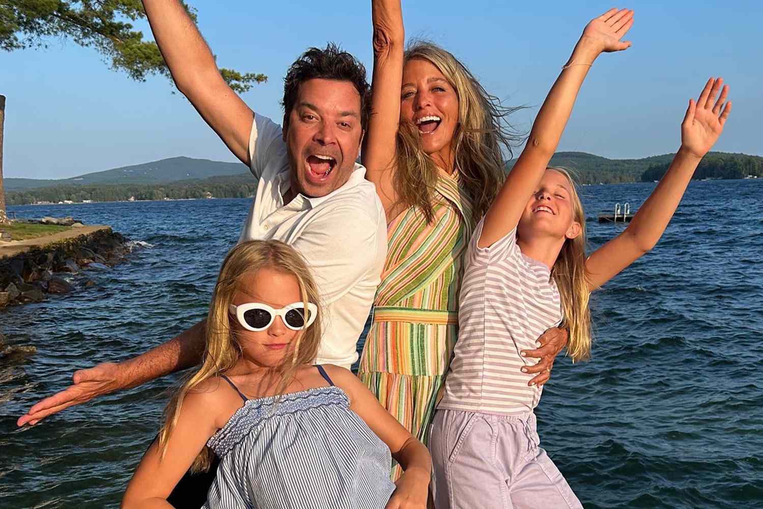 Jimmy Fallon surprised fans with a rare family photo from New Hampshire